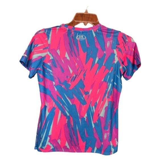 UNDER ARMOUR HeatGear Performance Tee Youth XL 80's Abstract Style 1237859 Multi - Picture 2 of 12